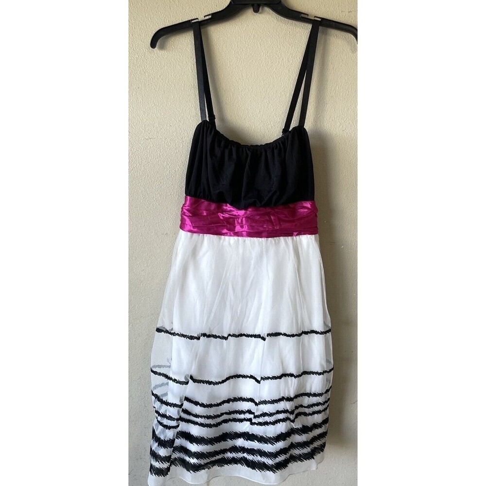 plus size dress 2x Trixxi black white pink stripe tank spaghetti strap (1-15/51)